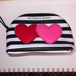 Heart shapes, Victoria’s Secret make up bag.